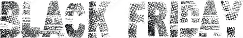 Black Friday grunge typography with distresses black letters , bold rough and glitched texture style for modern promo design and sale promotion. Ideal for bold advertising layouts.