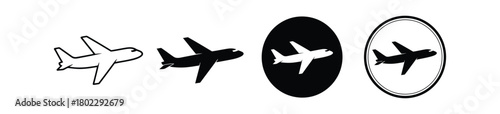 Jet Plane Icons, Minimalist Airplane Design, Aviation Symbols, Travel Sign, Airline Logo