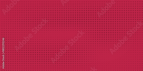 Abstract gradient viva magenta trendy color comic pop-art halftone background. Burgundy maroon cambination with dotted style. Modern design. Vector illustration.