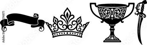 Royal emblem elements for design achievements awards and status