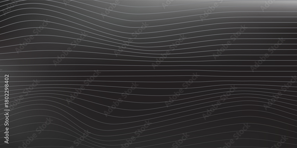 Obraz premium Abstract monochrome metalic dark with grey wavy lines background. Modern technology line. Simple design.