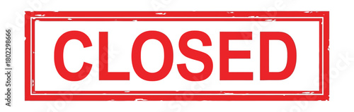Red Closed Stamp Rectangle Sign Isolated On White Background Business Symbol