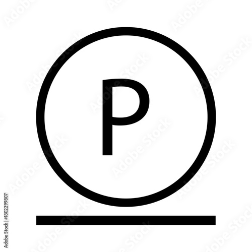 Underlined circle with the letter P inside. Delicate dry clean. Information on the garment label. Warning sign. Marking.