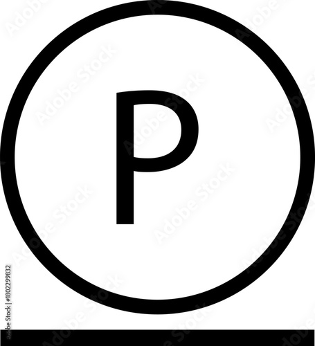 Underlined circle with the letter P inside. Delicate dry clean. Information on the garment label. Warning sign. Marking.