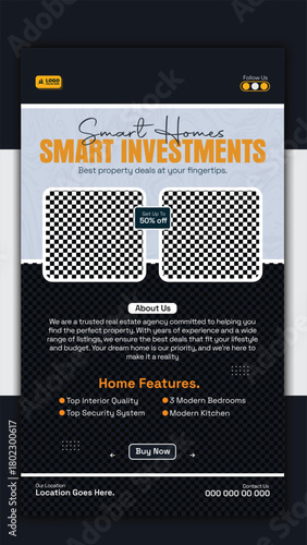 Smart home investments real property social media story template design