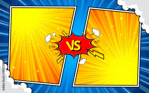 Comic style Versus Fight background design. Vector illustration.