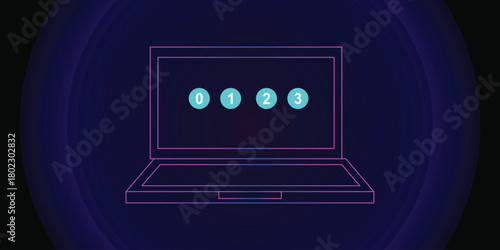 Abstract background Laptop displaying glowing digital financial charts  digital laptop displaying futuristic growth chart with