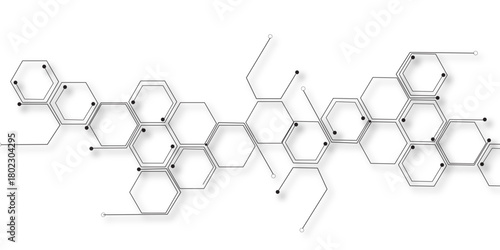 Abstract hexagon white background with shadow .white background Futuristic blue neon honeycombs. Modern technology design. Vector illustration.	
