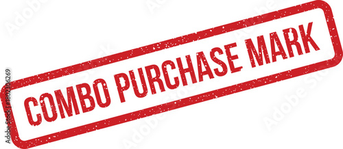 A bold red rectangular stamp with a distressed texture displays the words COMBO PURCHASE MARK on a clean white field