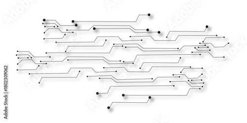 White circuit board technology background design .Dots and lines connection circuit design vector futuristic circuit board . components representing technology and innovation