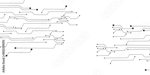 White circuit board technology background design .Dots and lines connection circuit design vector futuristic circuit board . components representing technology and innovation