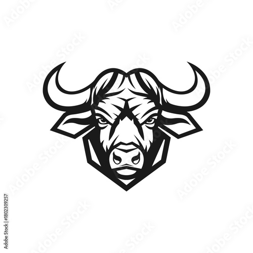 Bull Head Logo Emblem, Fierce Bull Head Emblem