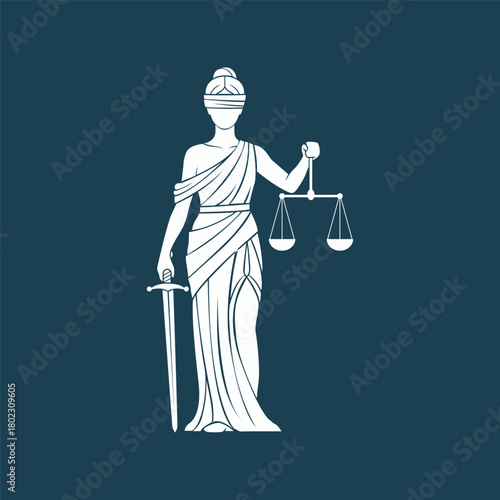 Lady Justice Justitia Goddess Logo for Attorney and Law. Law Firm ancient Logo template