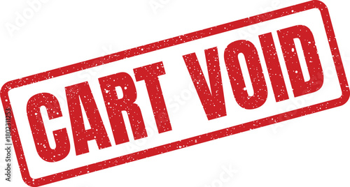 A distressed red rectangular stamp with the bold text CART VOID diagonally on a clean white background
