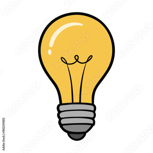 A glowing light bulb radiates warm, steady light, its simple glass form sparking ideas and brightening any space with a calm, creative energy that inspires clarity and innovation.
