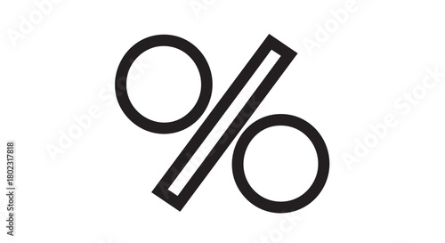 Percentage Icon A Clear and Simple Symbol for Discounts, Rates, and Mathematical Calculations