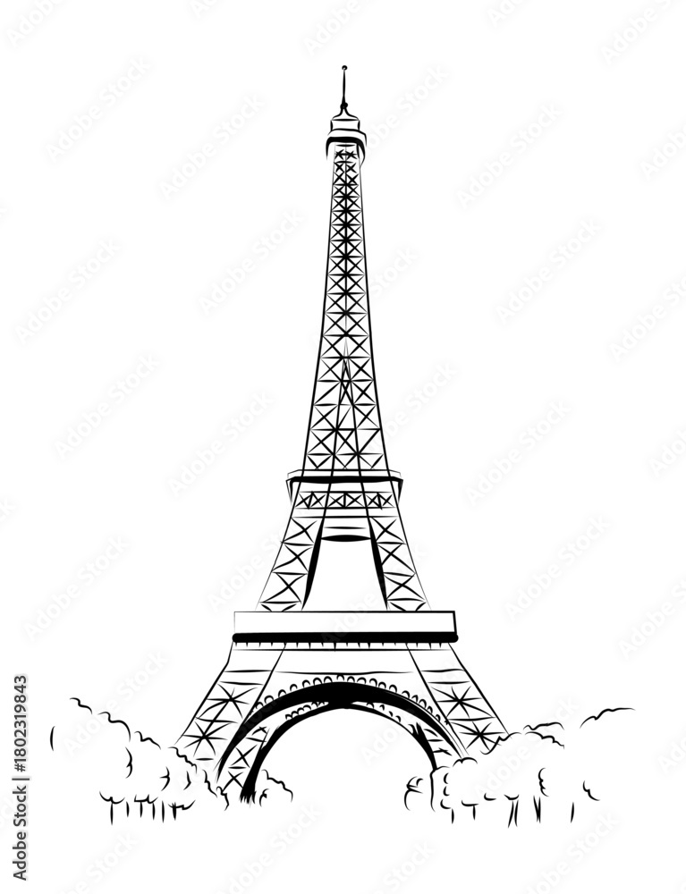 Obraz premium eiffel tower vector on transparent background