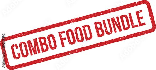 A rectangular distressed red stamp with the words Combo Food Bundle clearly visible against a bright white background