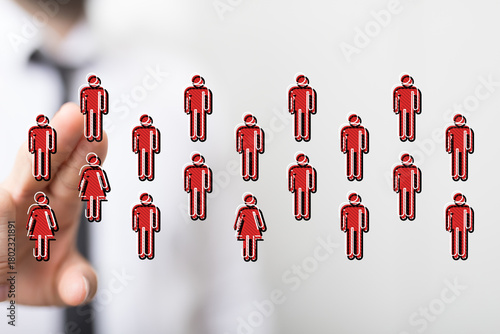 Red stick figure icons repr...