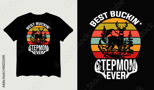 Best buckin' stepmom ever t-shirt design for t-shirt quotes or poster svg printable cut file