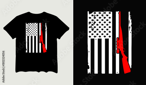Distressed American Hunting Flag t-shirt design for t-shirt quotes or poster svg printable cut file