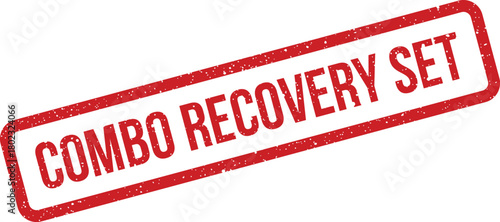 A red grunge style rectangular stamp clearly showing COMBO RECOVERY SET text against a bright white surface