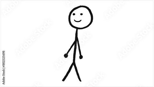 Hand-Drawn Stick Figure, Simple stick figure 2d vector character
