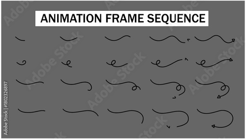 Dynamic Animated Arrow Frame Sequence - Vector Directional Pointer Motion Graphic