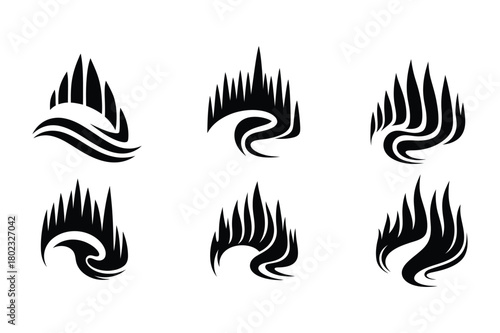 Aurora silhouette vector illustration