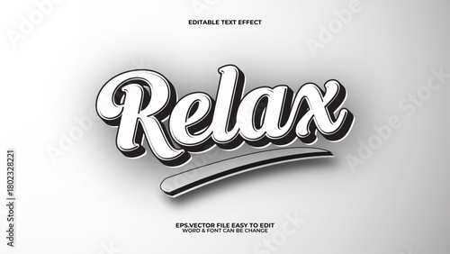 Retro Script Relax Text Effect Editable Text Style