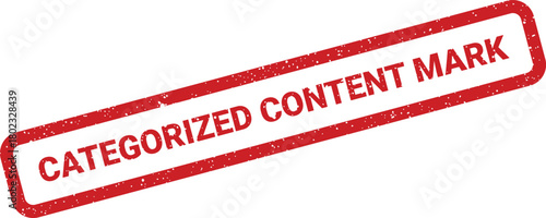 A red rectangular rubber stamp with a speckled texture bears the bold words CATEGORIZED CONTENT MARK