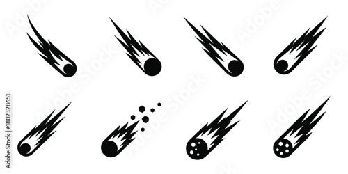 Meteor icon silhouette vector illustration