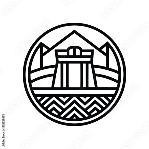 line art gobekli tepe icon