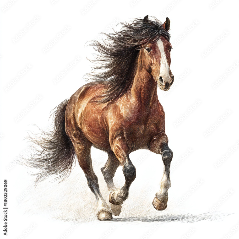 Obraz premium Galloping Horse: Dynamic Equine Movement 