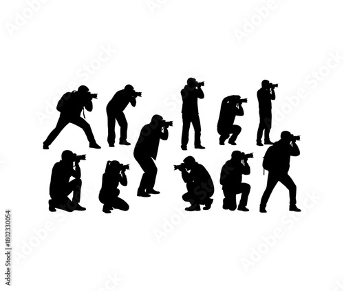 Silhouette of a person holding a large umbrella with a dog at their feet vector