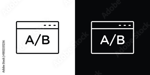 A B test icon. Editable stroke. thin line outline concept vector.