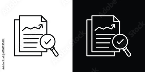 Analytics report icon. Editable stroke. thin line outline concept vector.