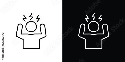 Anxiety icon. Editable stroke. thin line outline concept vector.