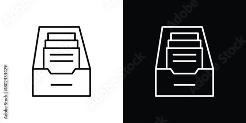 Archive icon. Editable stroke. thin line outline concept vector.