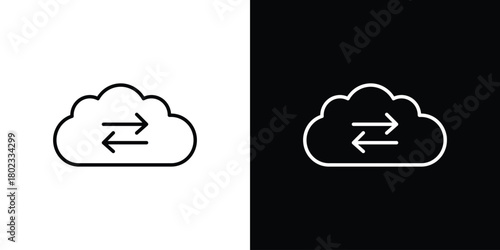 Backup icon. Editable stroke. thin line outline concept vector.