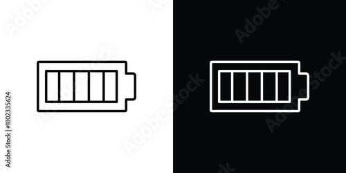 Battery icon. Editable stroke. thin line outline concept vector.