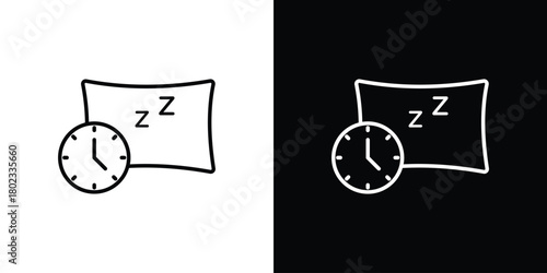 Bedtime icon. Editable stroke. thin line outline concept vector.