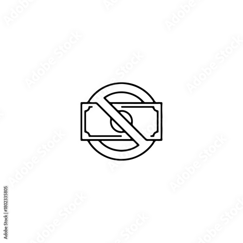 No money icon flat vector design.