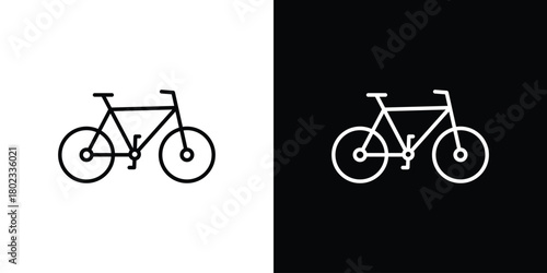 Bicycle icon. Editable stroke. thin line outline concept vector.