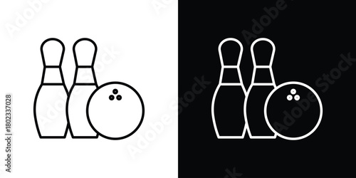 Bowling icon. Editable stroke. thin line outline concept vector.