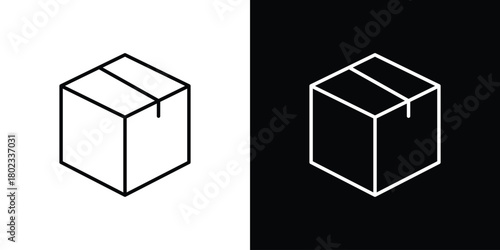 Box icon. Editable stroke. thin line outline concept vector.