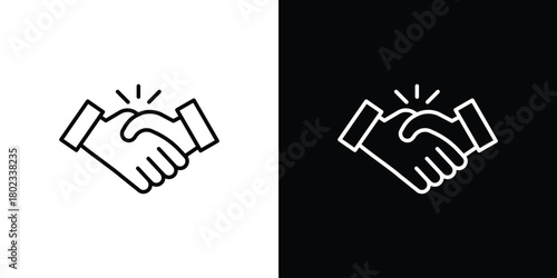 Business deal icon. Editable stroke. thin line outline concept vector.