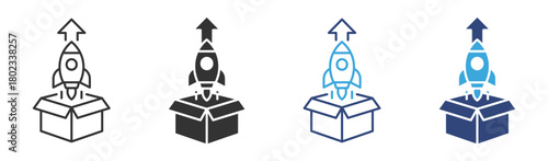 Product release icon set, vector illustration . 