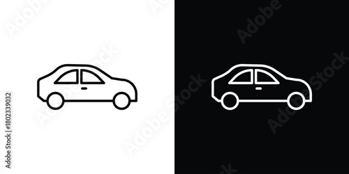Car icon. Editable stroke. thin line outline concept vector.