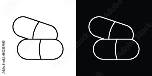 Capsule icon. Editable stroke. thin line outline concept vector.